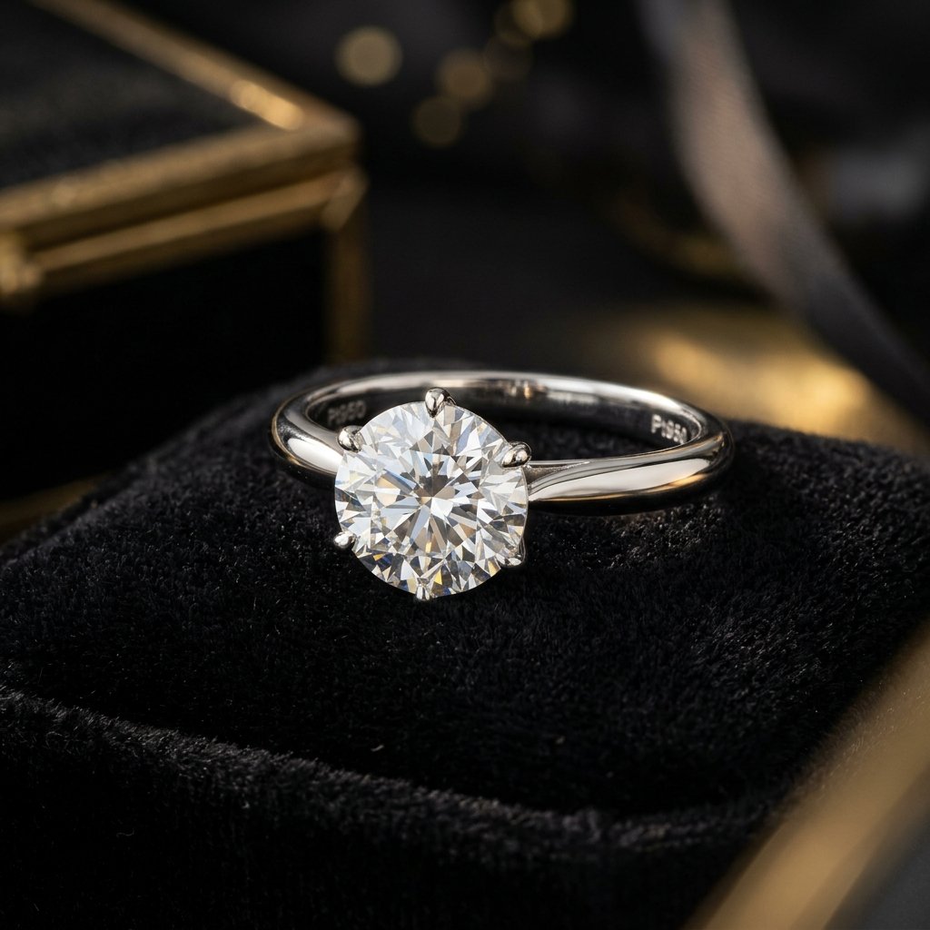 Solitaire lab grown diamond ring in 18k gold - GIA certified
